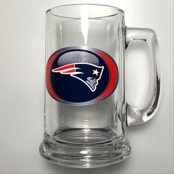 NFL New England Patriots Team Beer Stein Glass Mug - Picture 11 of 14